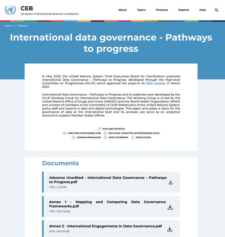 International Data Governance – Pathways To Progress – The Living Library